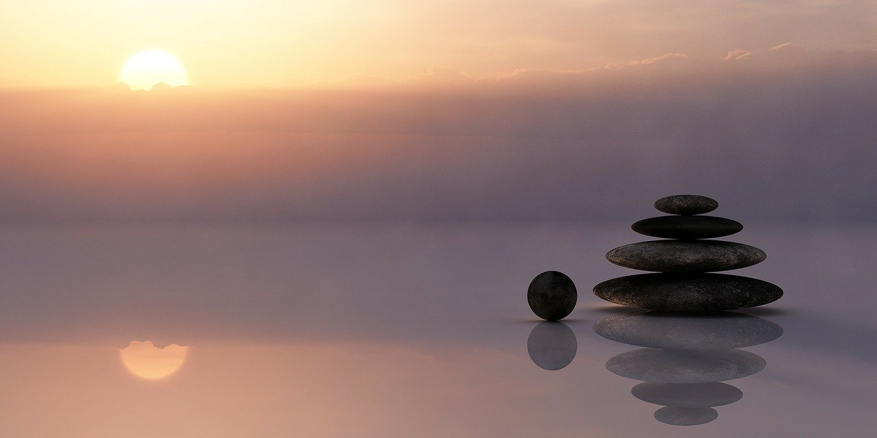 Balance Stones Stack Reflection